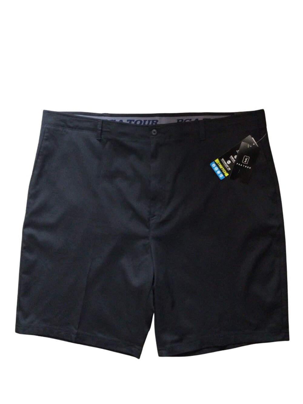 NWT PGA Tour Shorts Men’s 46 Black Golf Stretch Moisture Wicking Performance